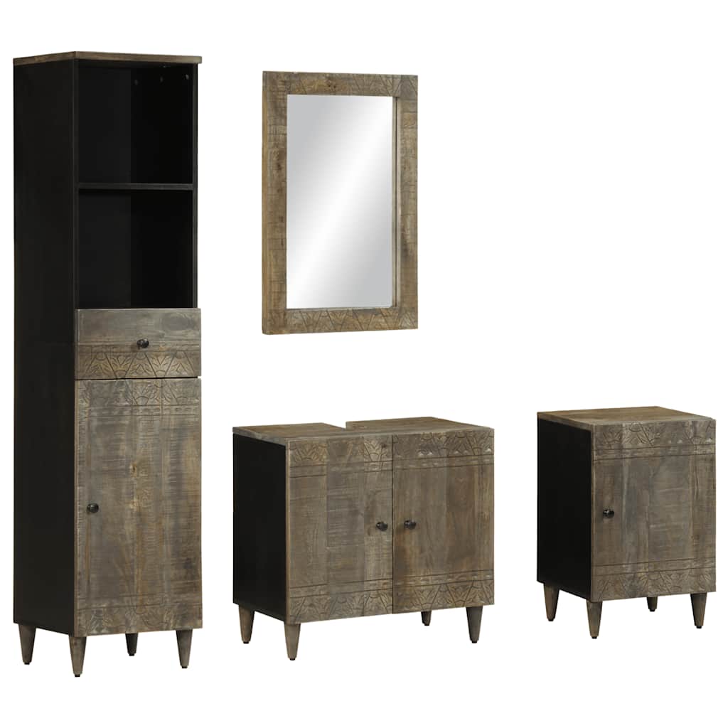 Baderomsskapsett 4 deler heltre mango