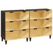 Sidebord Sett 2 pcs Svart og messing 120 x 33 x 75 cm