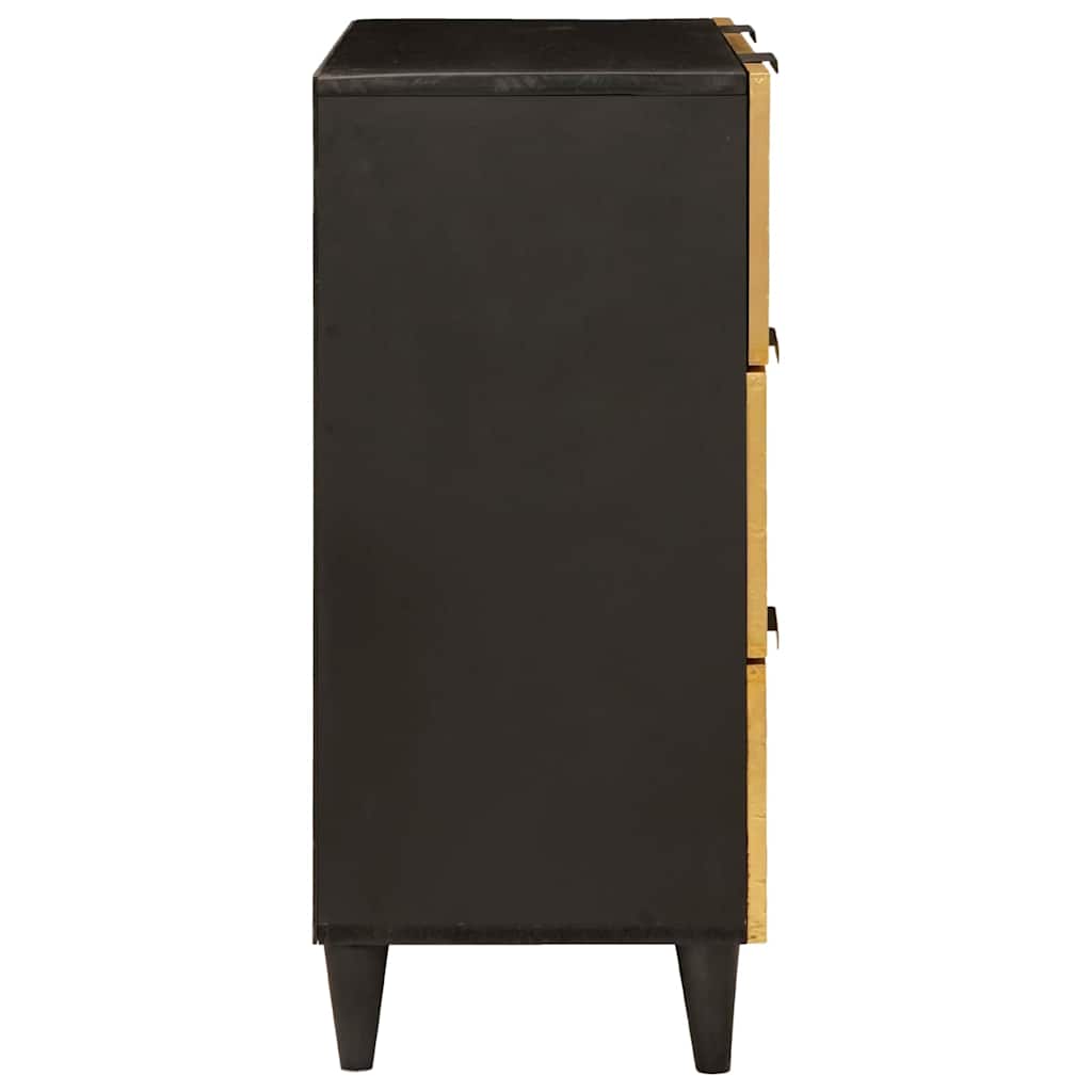 Sidebord Sett 2 pcs Svart og messing 120 x 33 x 75 cm