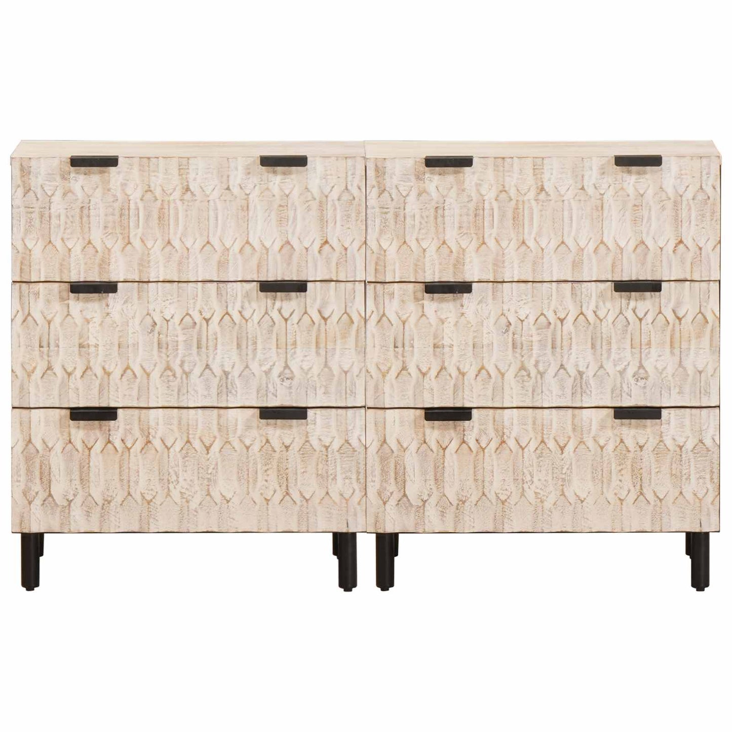 Serviesskap 2 pcs Hvit Vask Finish 60 x 33 x 75 cm