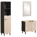 Badeværelses Sett 3 pcs Hvit Vask Finish Massiv mango tre