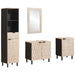Badeværelses Sett 4 pcs Hvit Vask Finish Massiv mango tre