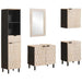 Badeværelses Sett 5 pcs Hvit Vask Finish Massiv mango tre