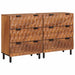 Serviesskap 2 pcs Acacia Brun Finish 60 x 33 x 75 cm
