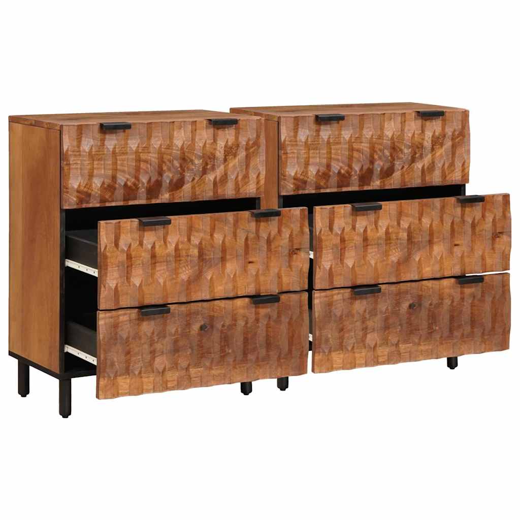 Serviesskap 2 pcs Acacia Brun Finish 60 x 33 x 75 cm