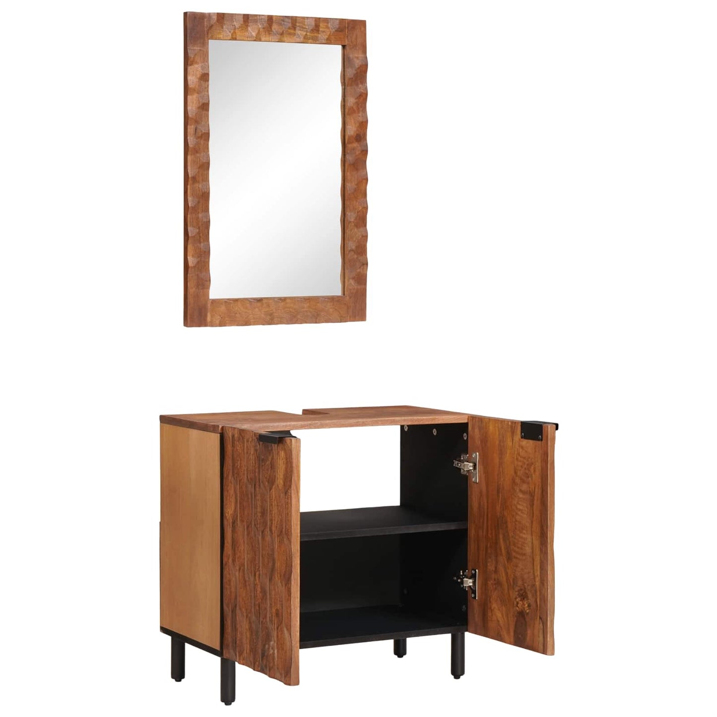 Badeværelses Sett 2 pcs Akacia Brun Finish Massiv mango tre