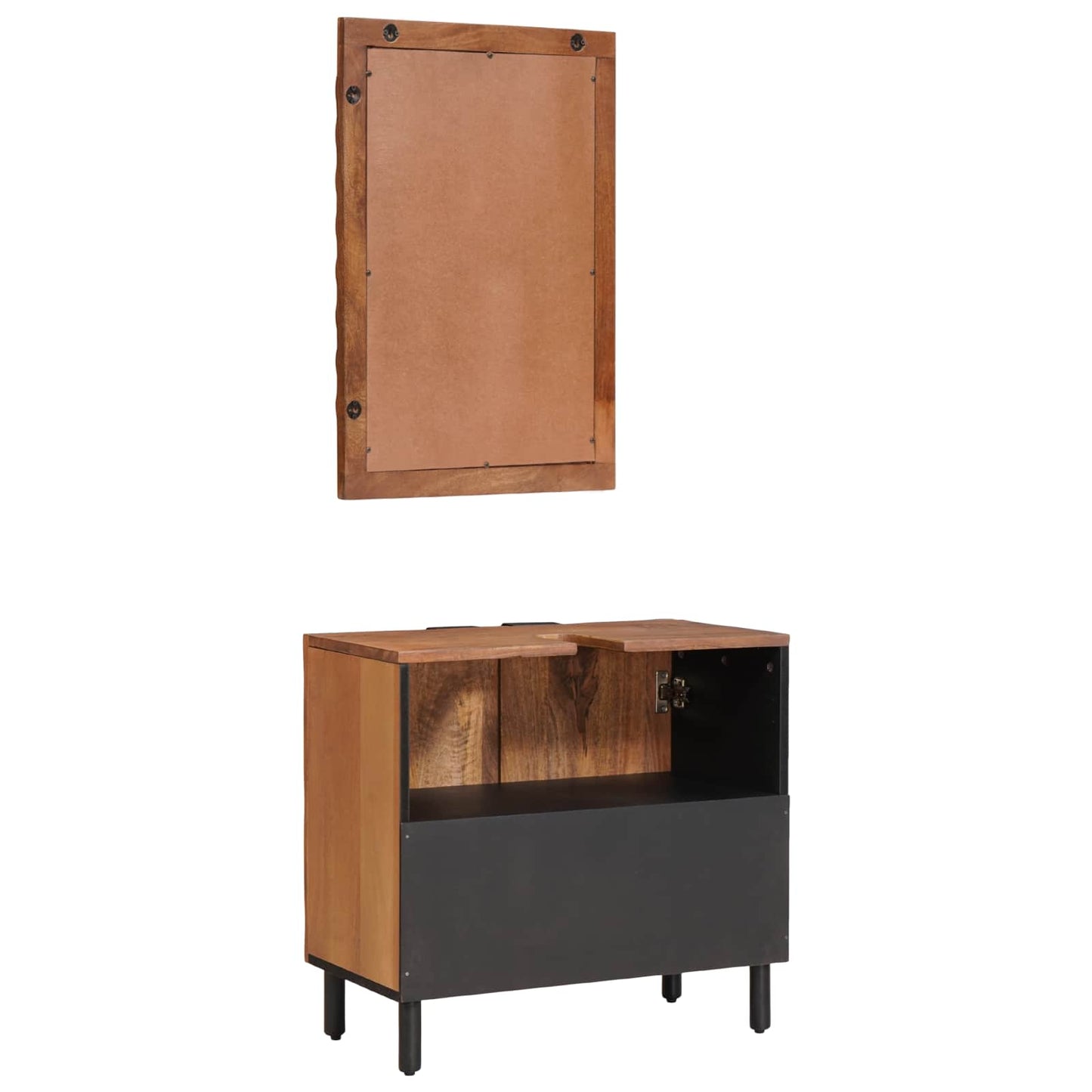 Badeværelses Sett 2 pcs Akacia Brun Finish Massiv mango tre