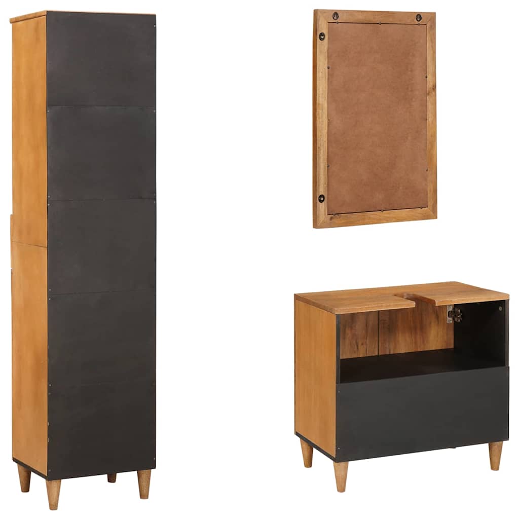Baderomsinnredningssett med skuff 3 pcs Brun 38 x 33 x 160 cm
