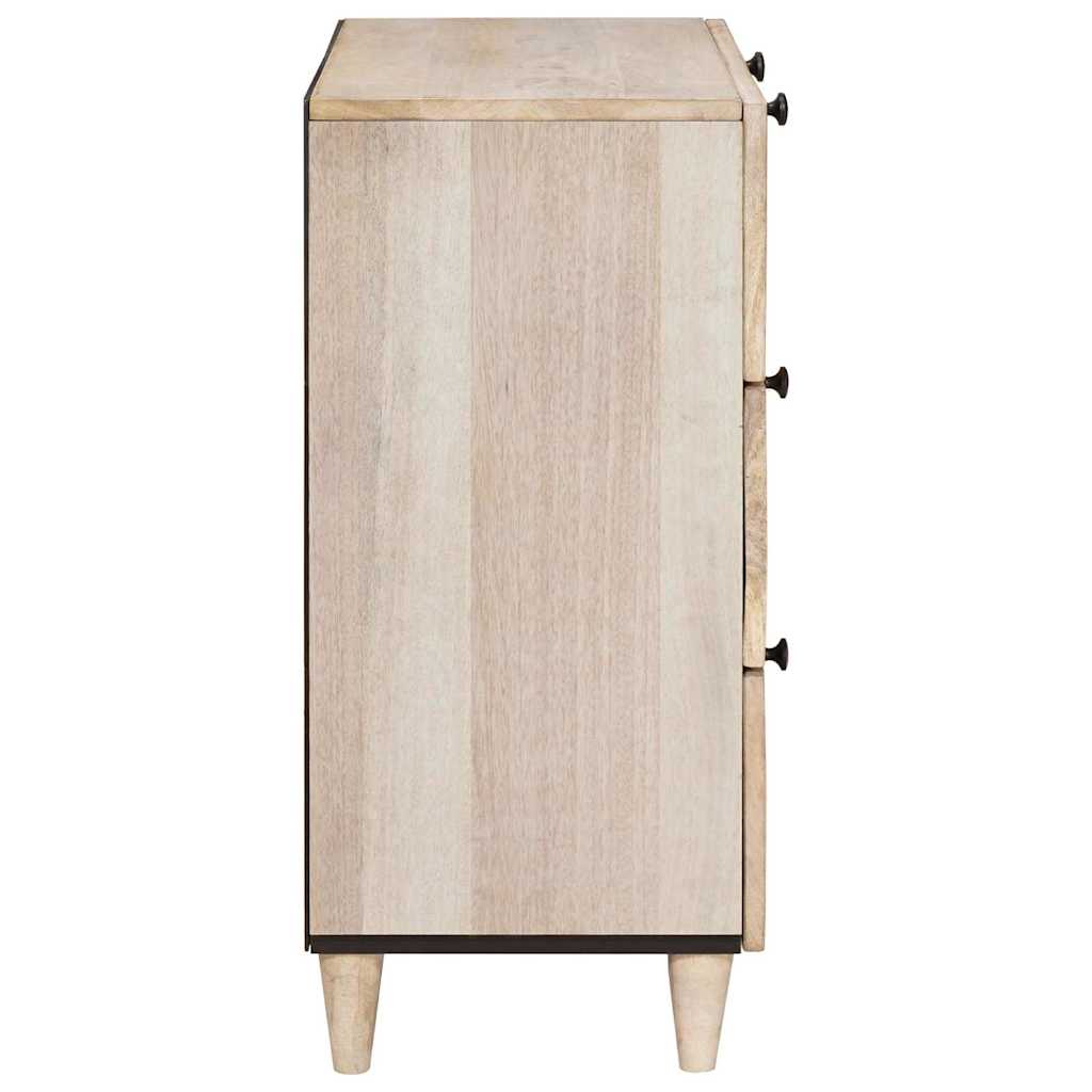 Serviesskap 2 pcs Hvit 120 x 33,5 x 75 cm heltre mango