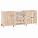Serviesskap 3 pcs Hvit 180 x 33,5 x 75 cm heltre mango