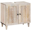 Baderomsinnredningssett 2 pcs Hvit 62 x 33 x 58 cm heltre mango