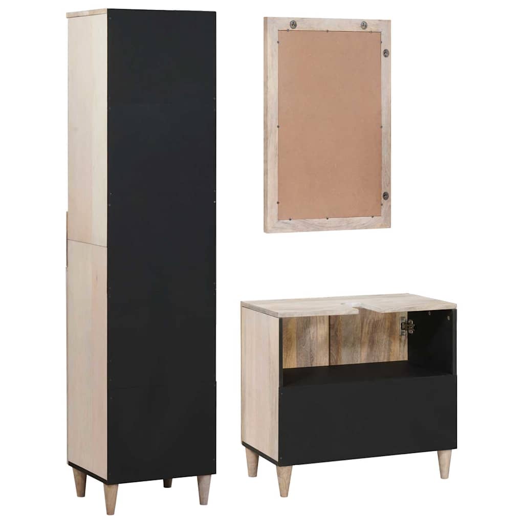 Baderomsinnredningssett med skuff 3 pcs Hvit 38 x 33 x 160 cm