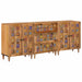 Serviesskap 3 stk. 60 x 33,5 x 75 cm Massiv mango tre Naturlig
