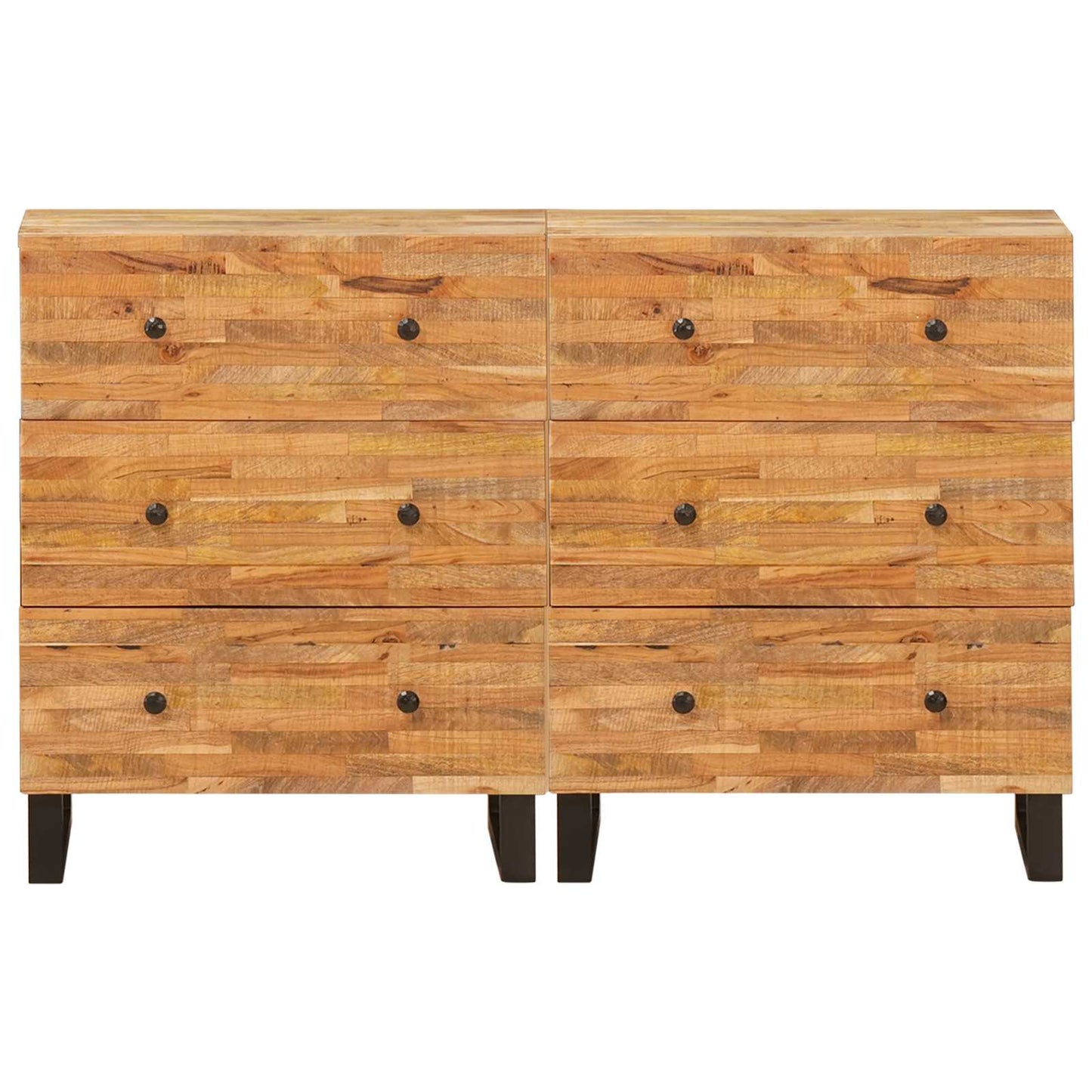 Serviesskap 2 pcs Brun 60 x 33 x 75 cm Massiv mango tre