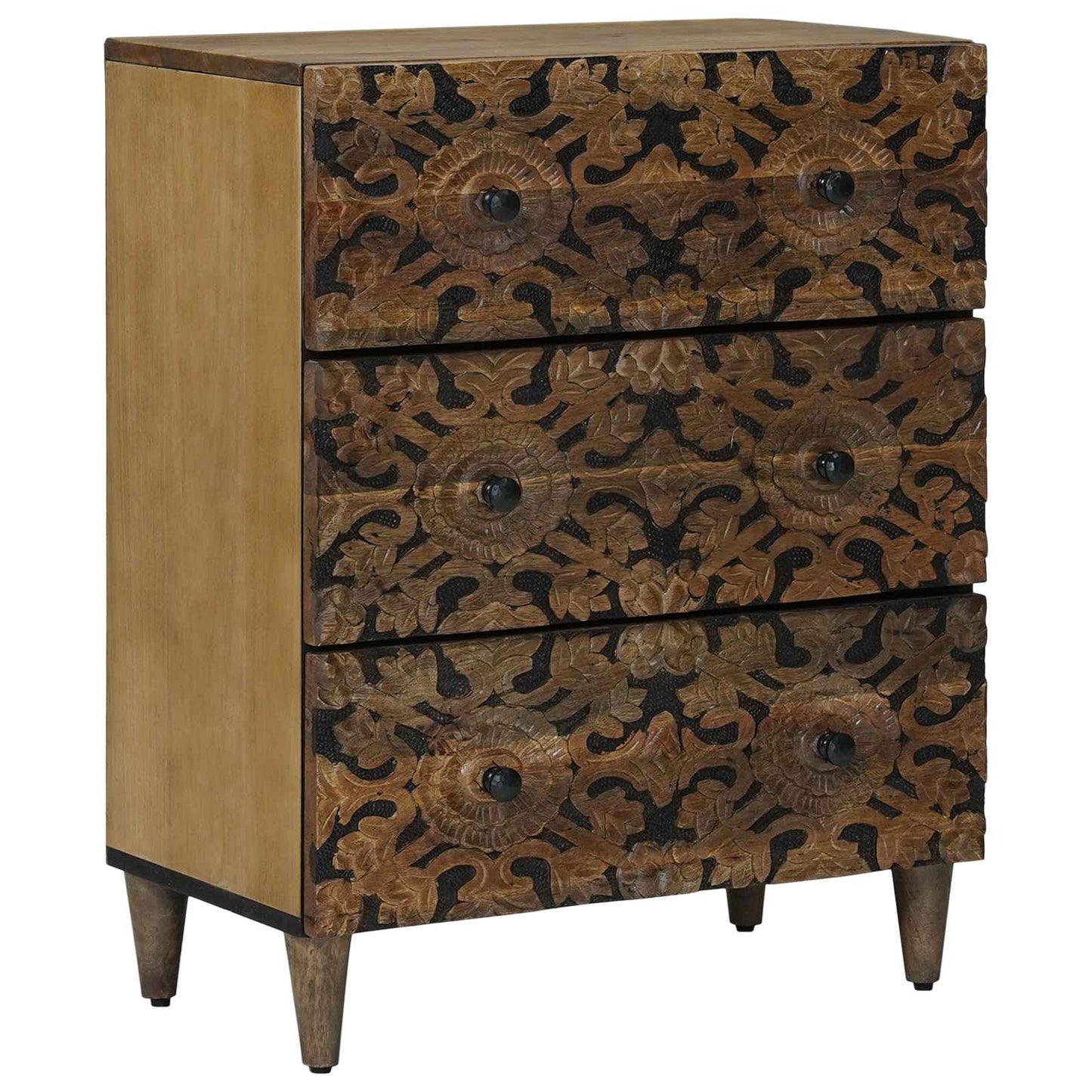 Serviesskap 2 pcs Brun 60 x 33,5 x 75 cm Massiv mango tre
