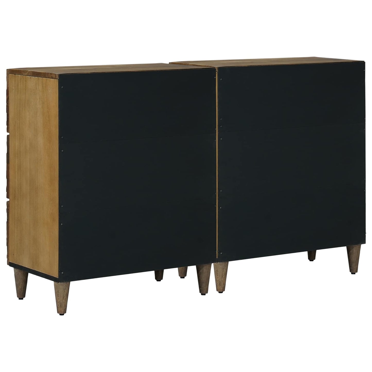 Serviesskap 2 pcs Brun 60 x 33,5 x 75 cm Massiv mango tre