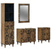 Baderomsinnredningssett 4 stk. Brun 62 x 33 x 58 cm
