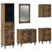 Baderomsinnredningssett 5 stk. Brun 62 x 33 x 58 cm