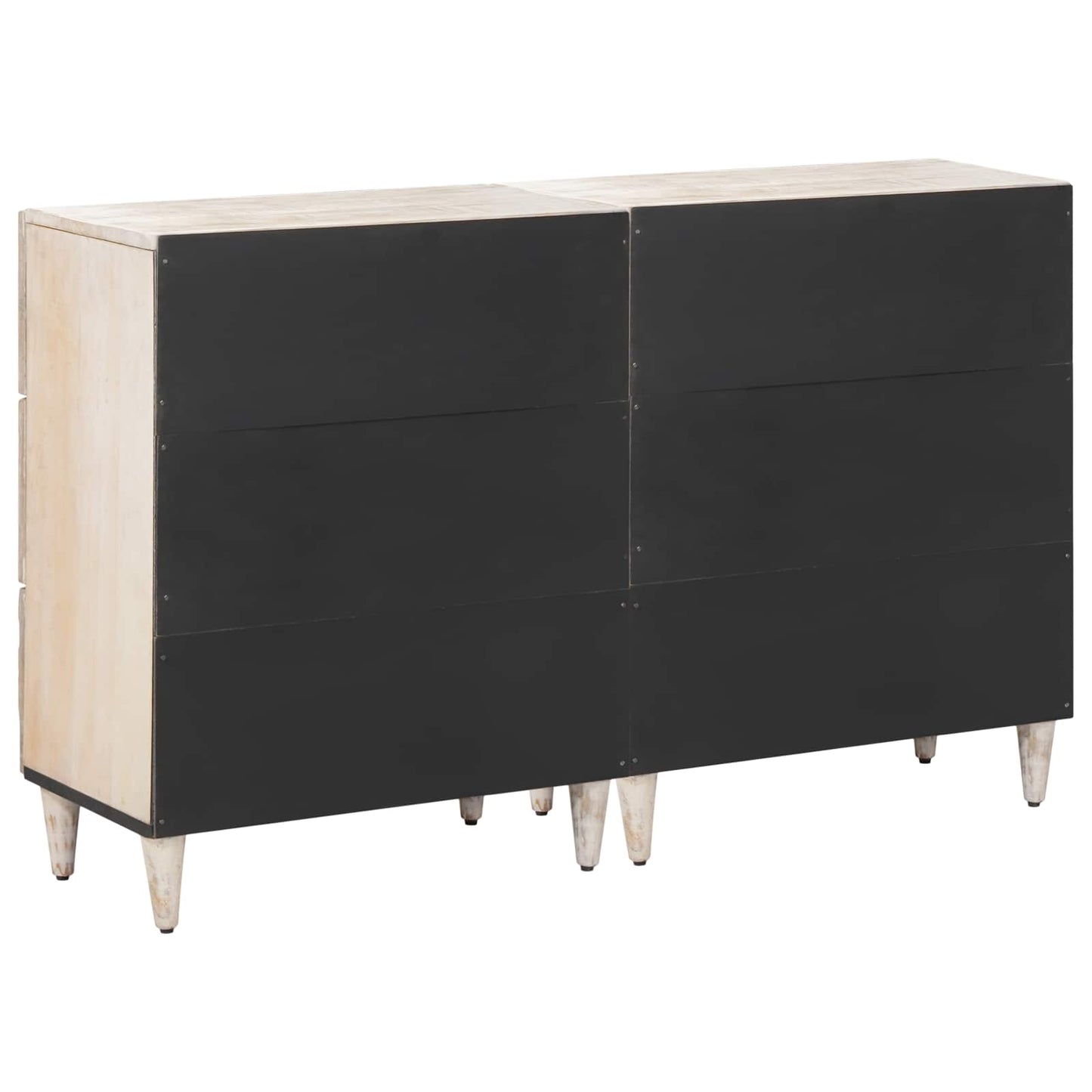 Serviesskap 2 pcs Hvit 60 x 33,5 x 75 cm Massiv mango tre