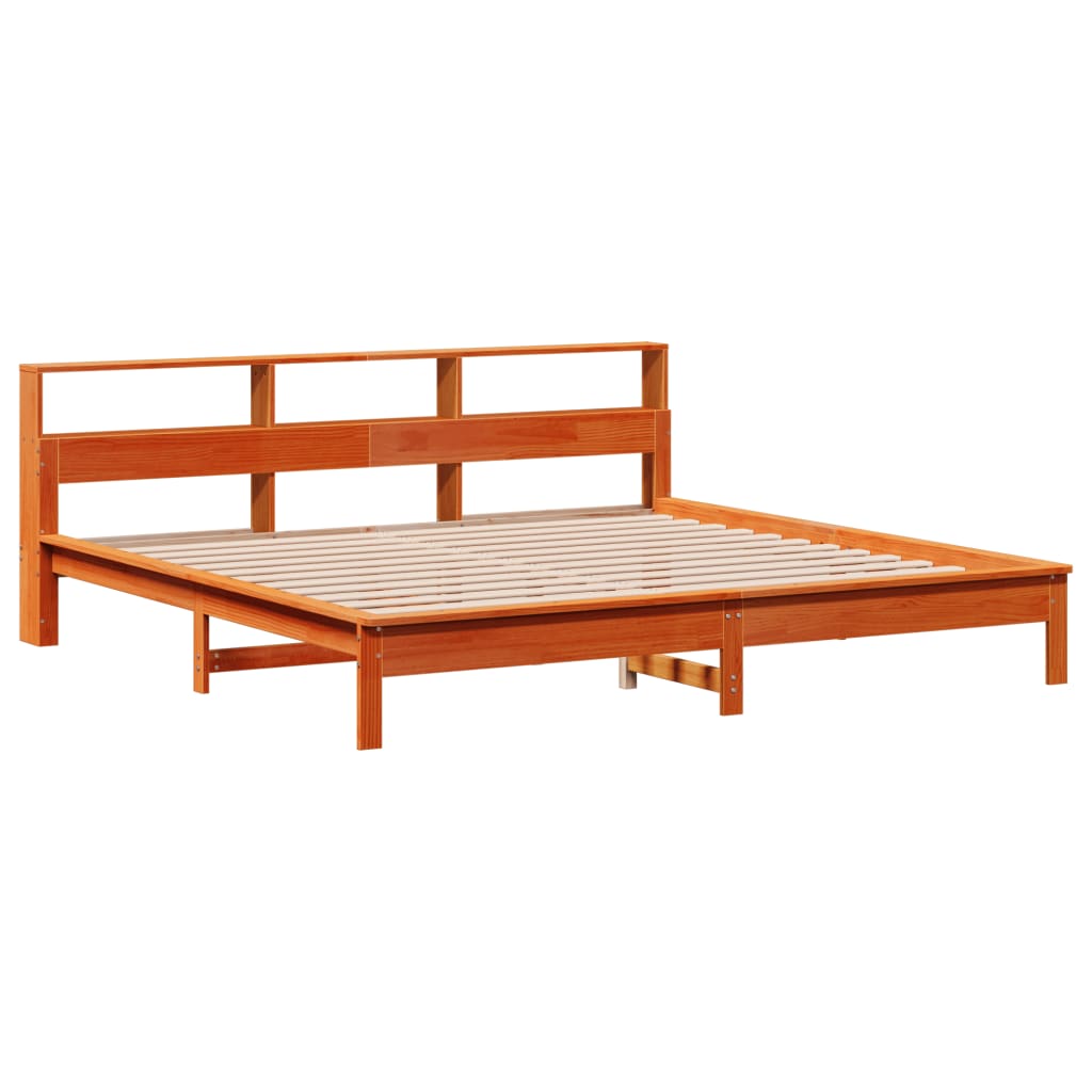 Sengeramme uten madrass voksbrun 200x200 cm heltre furu