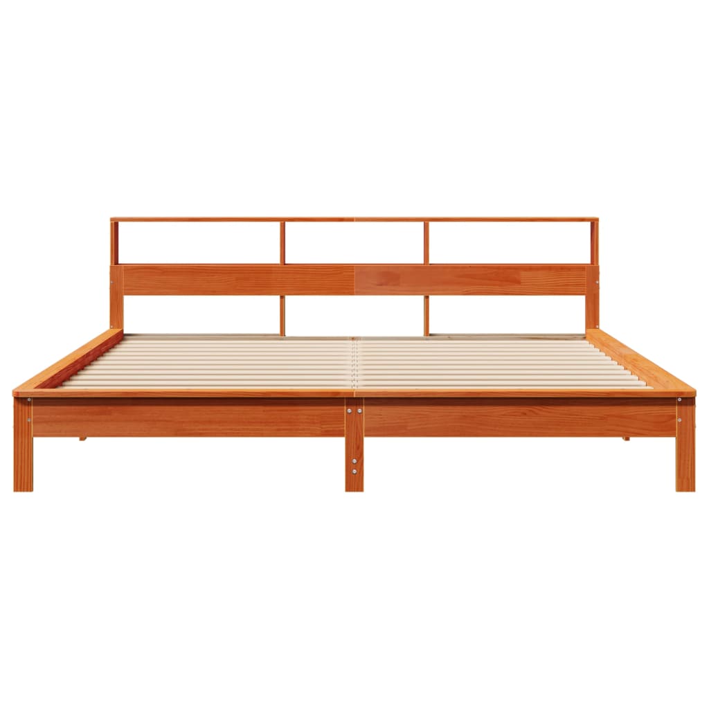 Sengeramme uten madrass voksbrun 180x200 cm heltre furu