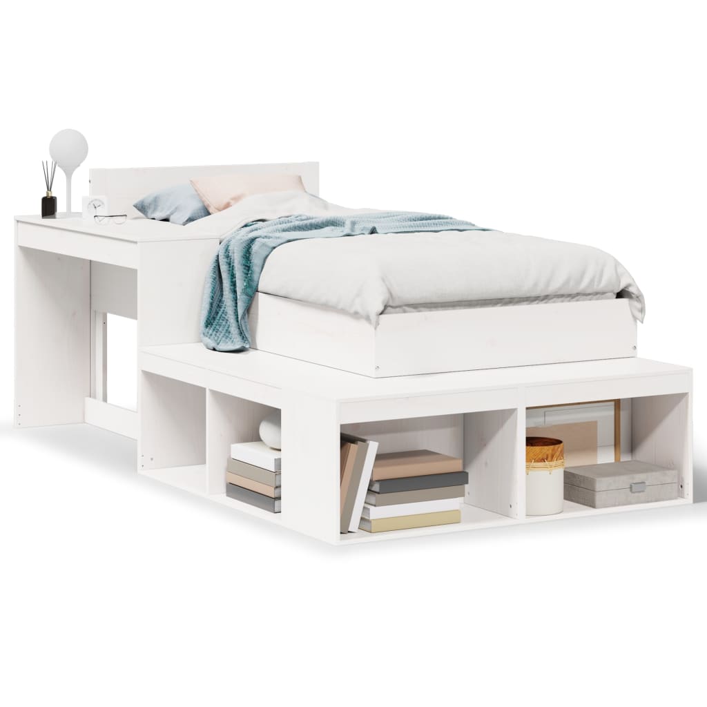 Sengeramme uten madrass hvit 75x190 cm heltre furu