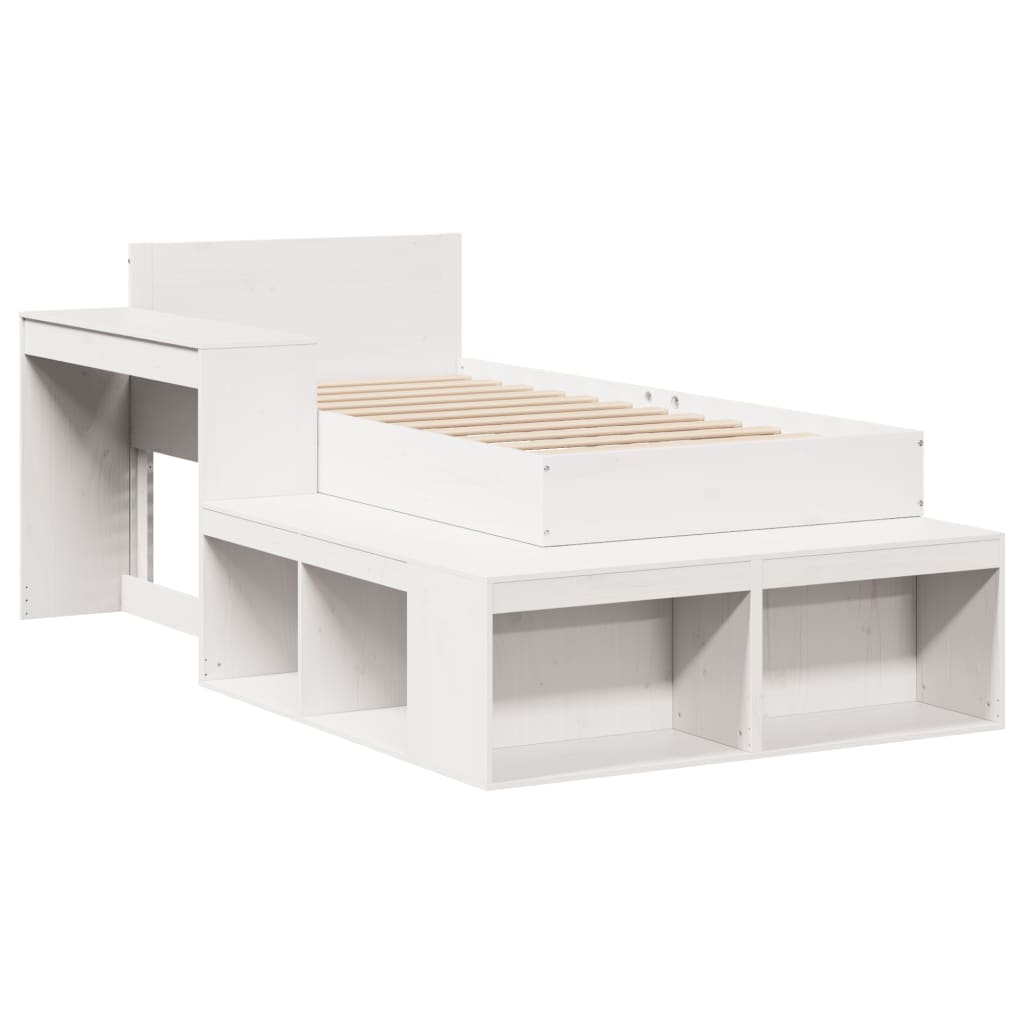Sengeramme uten madrass hvit 75x190 cm heltre furu