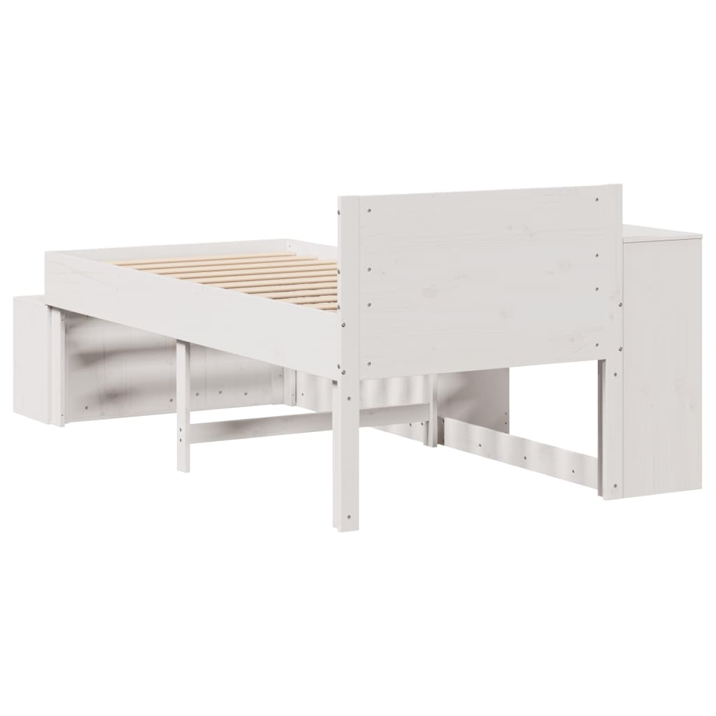 Sengeramme uten madrass hvit 75x190 cm heltre furu