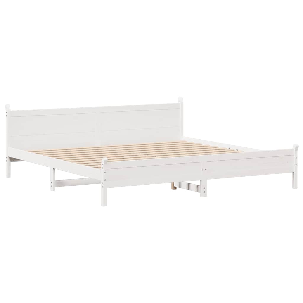 Sengeramme uten madrass hvit 180x200 cm heltre furu
