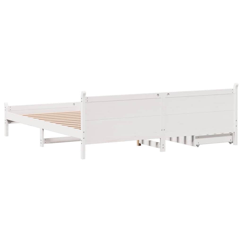 Sengeramme uten madrass hvit 180x200 cm heltre furu