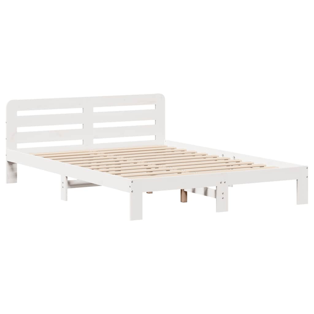 Sengeramme uten madrass hvit 150x200 cm heltre furu