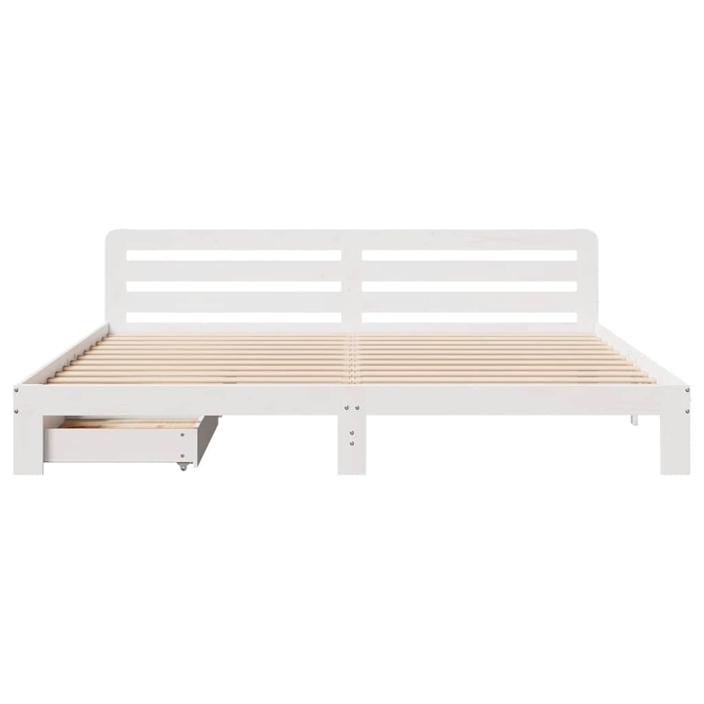 Sengeramme uten madrass hvit 180x200 cm heltre furu