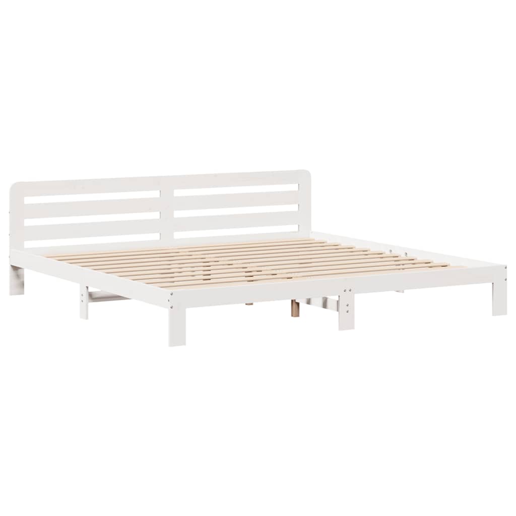 Sengeramme uten madrass hvit 180x200 cm heltre furu