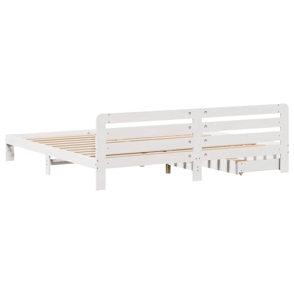 Sengeramme uten madrass hvit 180x200 cm heltre furu