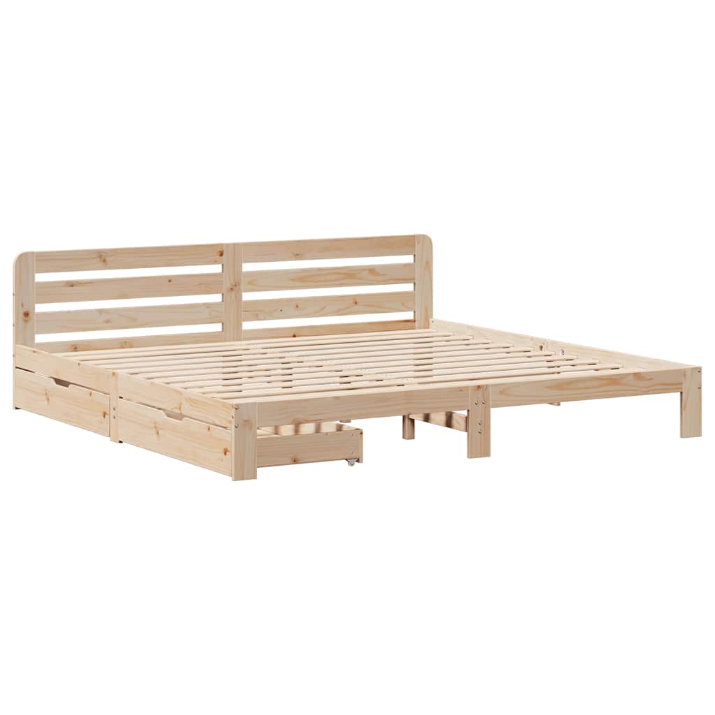Sengeramme med madrass 200x200 cm heltre furu