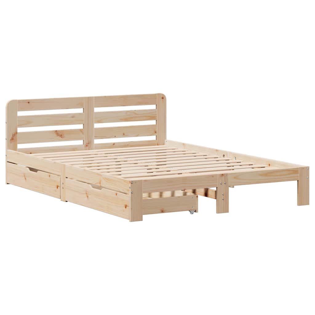Sengeramme uten madrass hvit 135x190 cm heltre furu