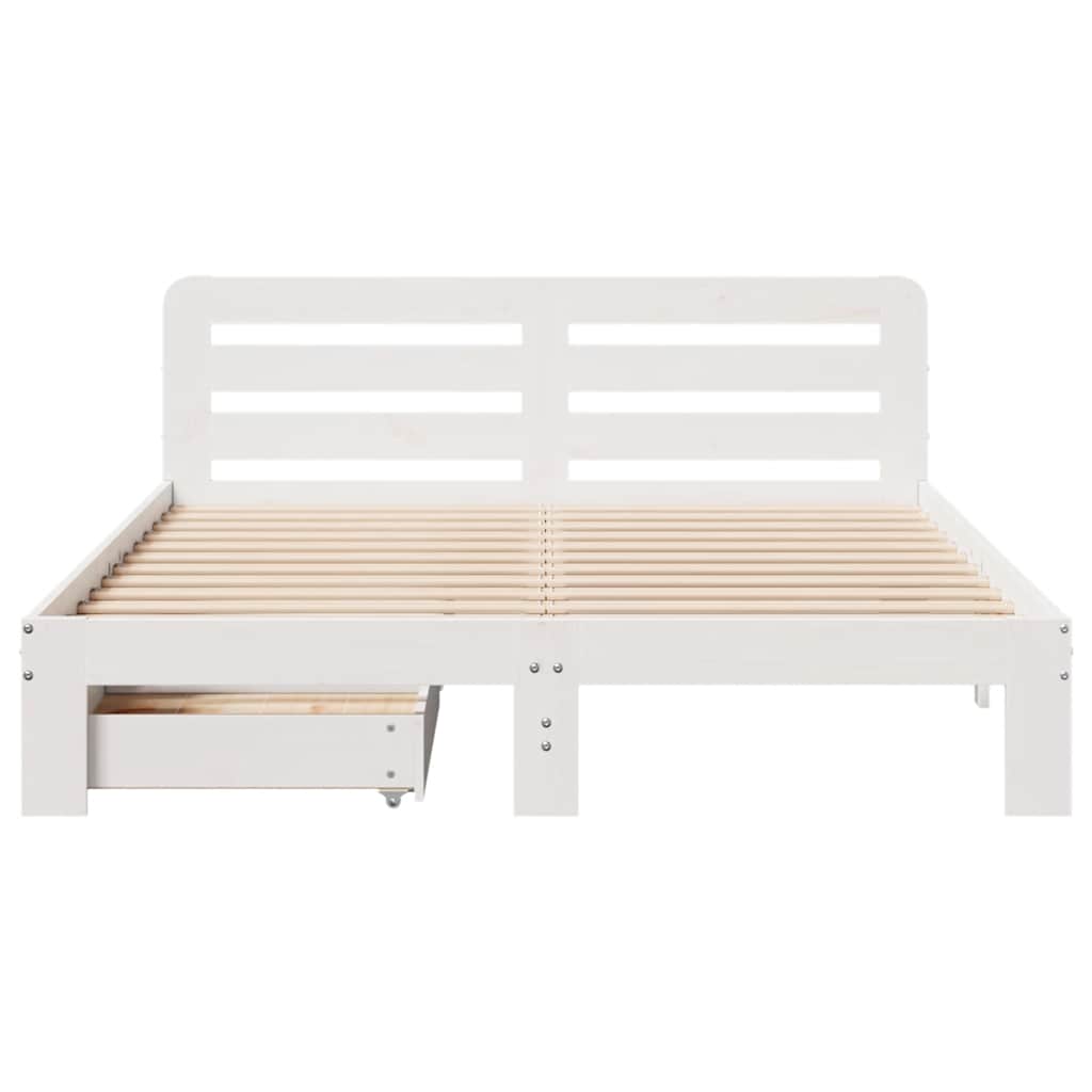 Sengeramme uten madrass hvit 135x190 cm heltre furu