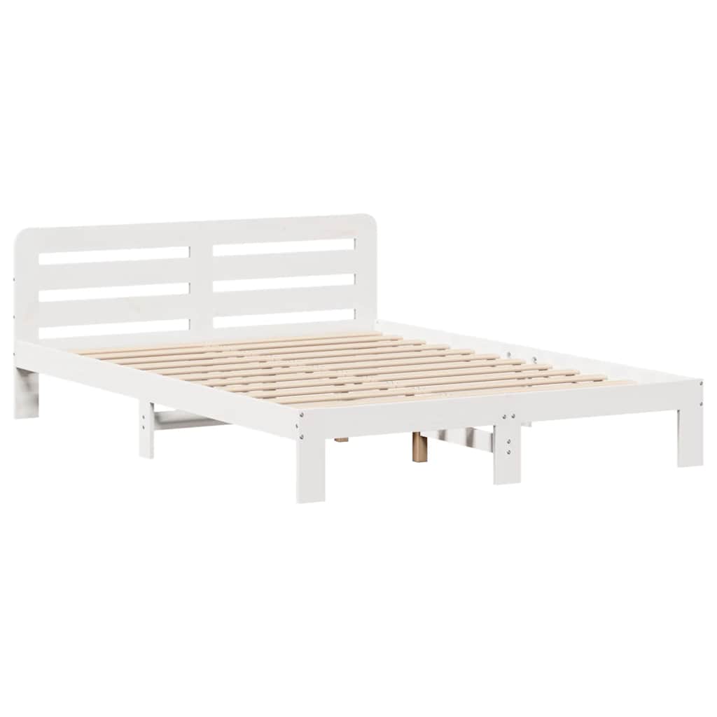 Sengeramme uten madrass hvit 135x190 cm heltre furu