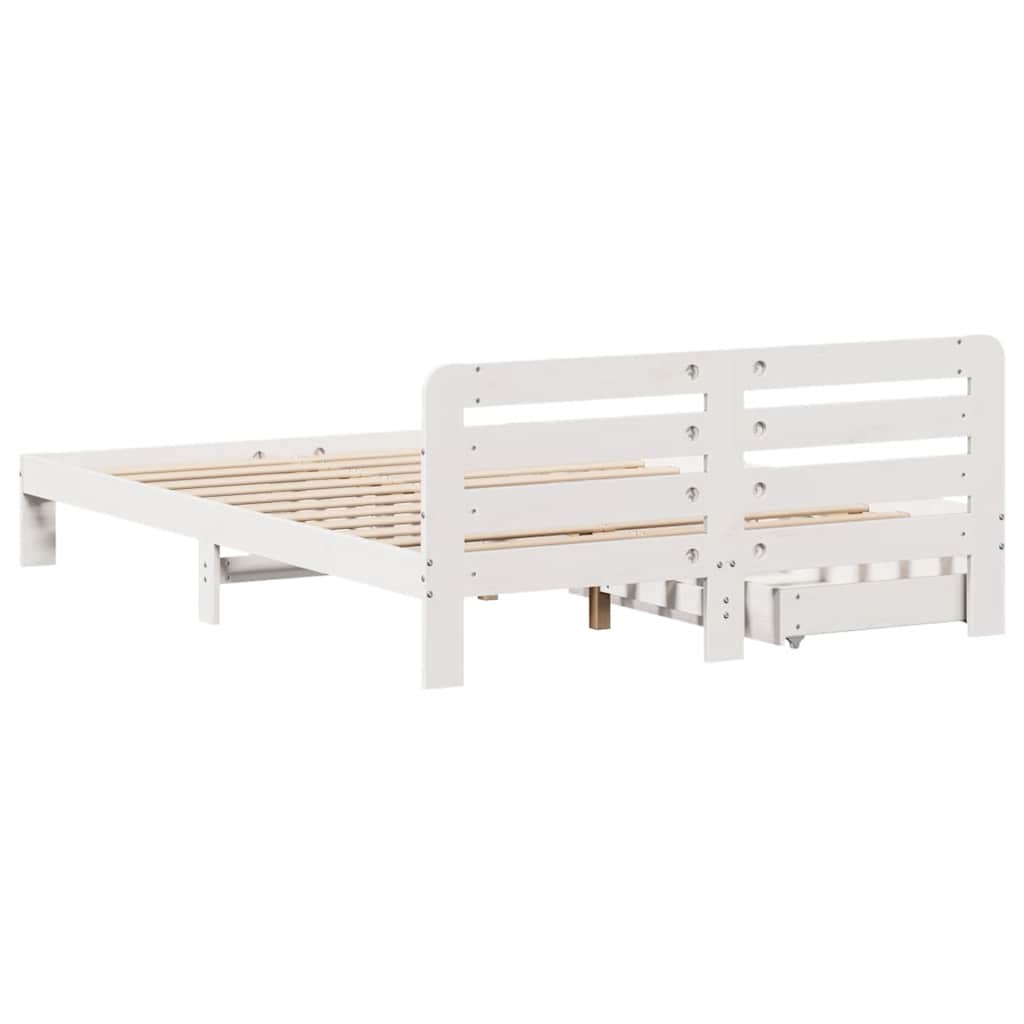 Sengeramme uten madrass hvit 135x190 cm heltre furu