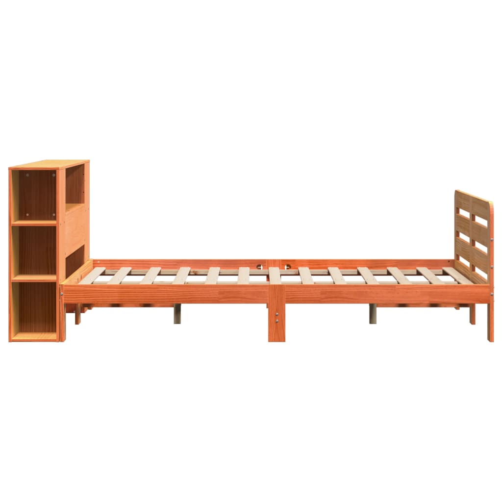 Sengeramme uten madrass voksbrun 140x200 cm heltre furu