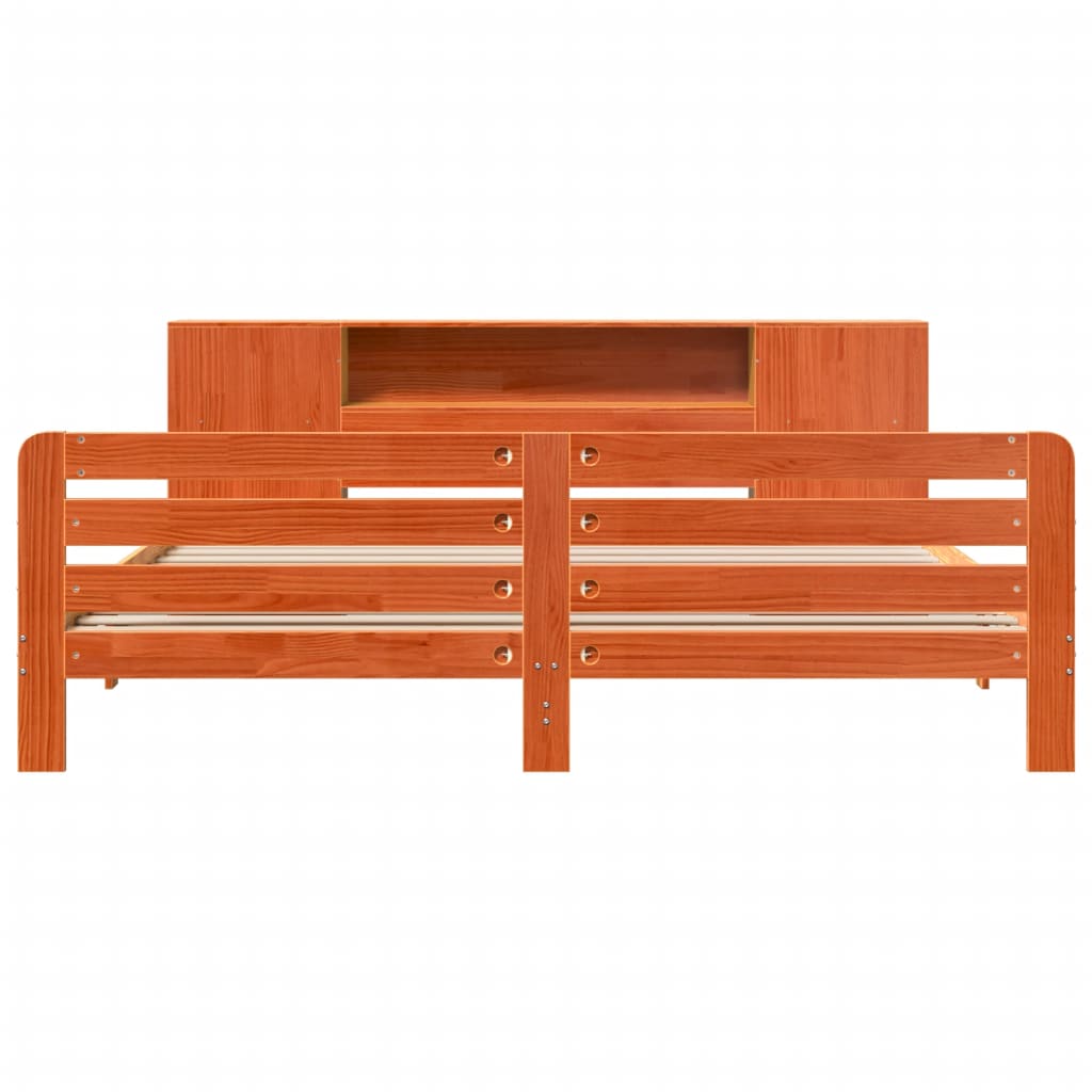 Sengeramme uten madrass voksbrun 180x200 cm heltre furu