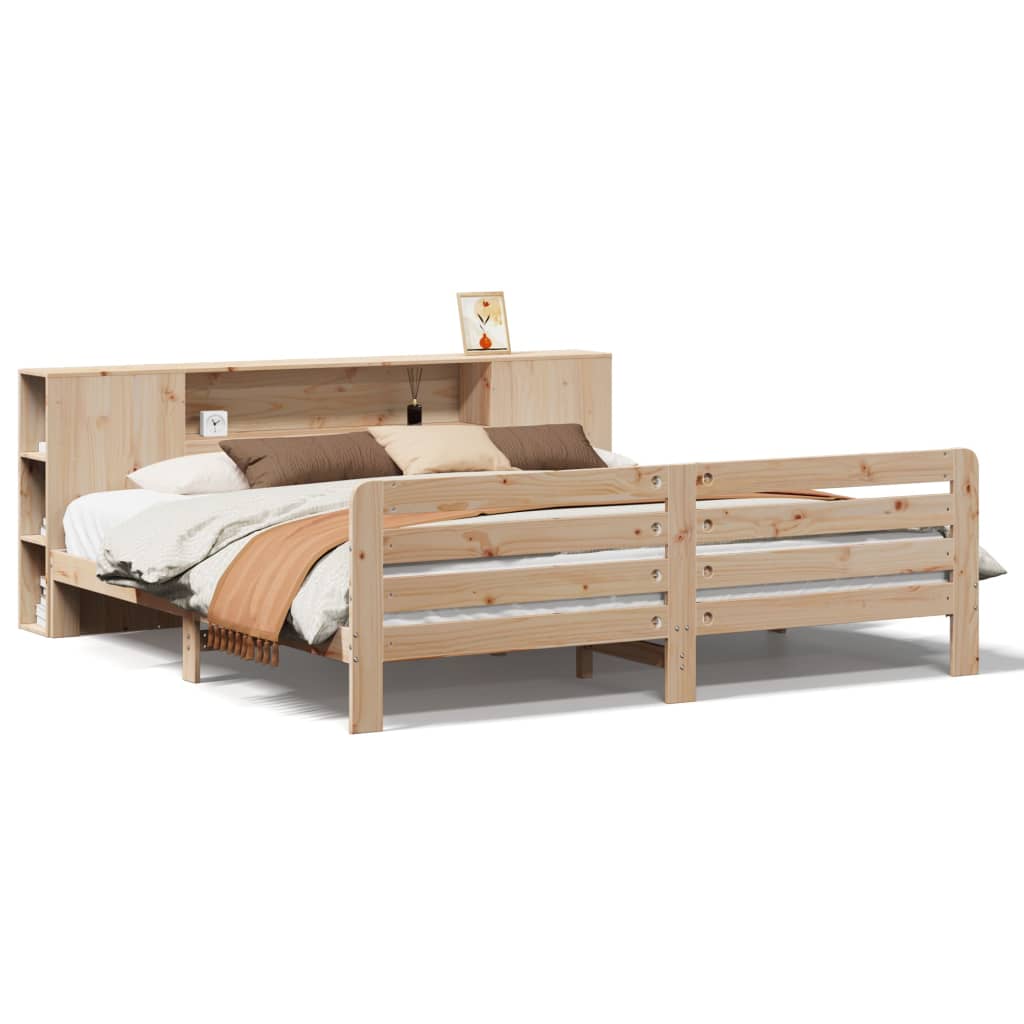 Sengeramme med madrass 200x200 cm heltre furu