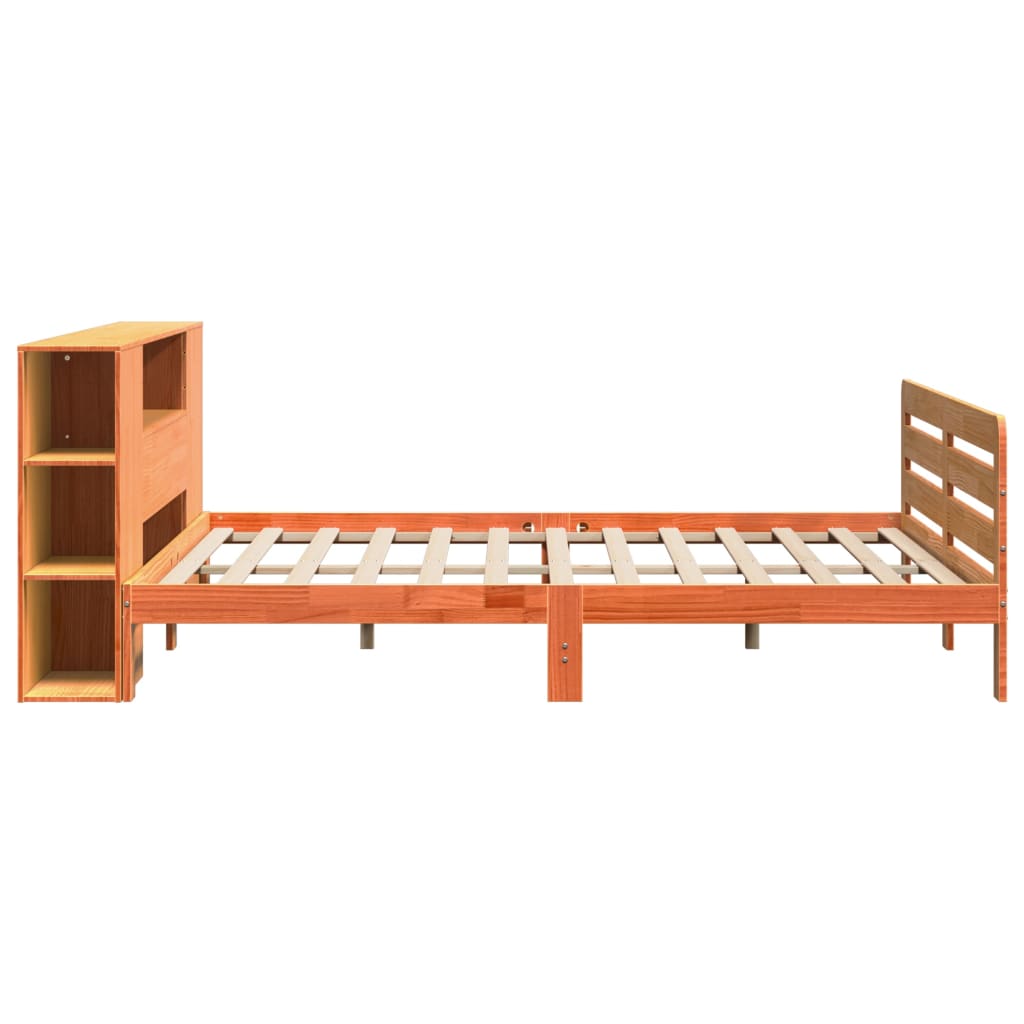 Sengeramme uten madrass voksbrun 200x200 cm heltre furu
