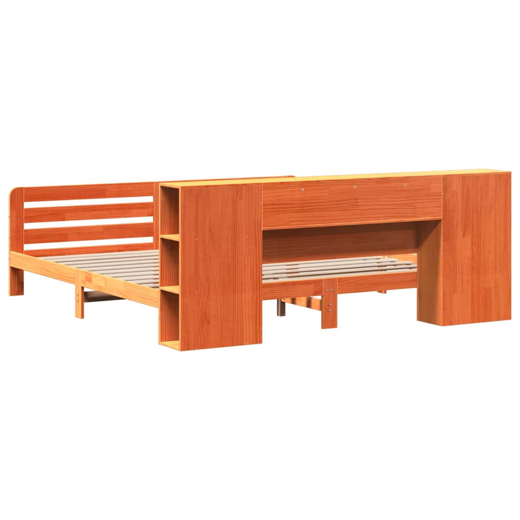 Sengeramme uten madrass voksbrun 200x200 cm heltre furu