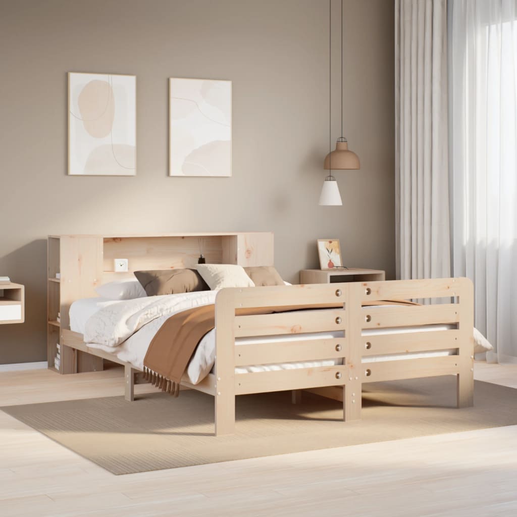 Sengeramme uten madrass hvit 135x190 cm heltre furu