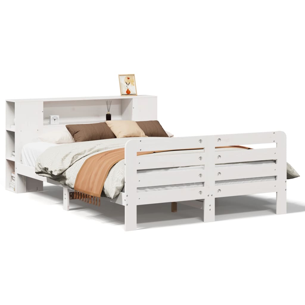 Sengeramme uten madrass hvit 135x190 cm heltre furu