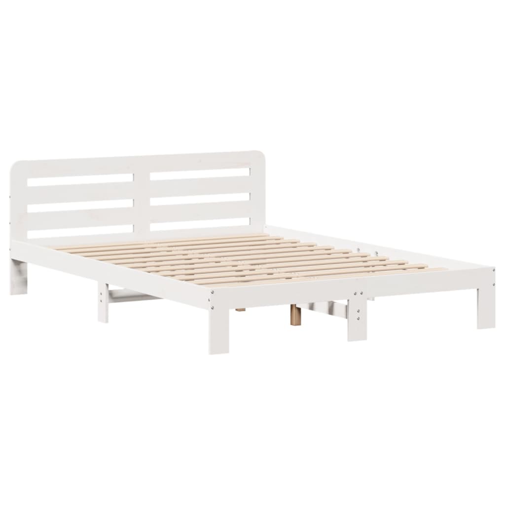 Sengeramme uten madrass hvit 135x190 cm heltre furu