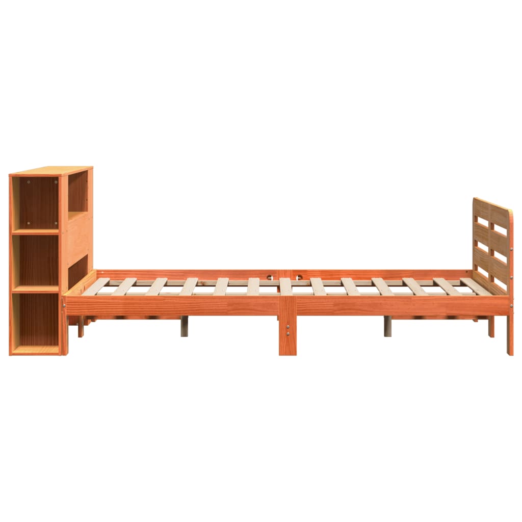 Sengeramme uten madrass voksbrun 140x190 cm heltre furu