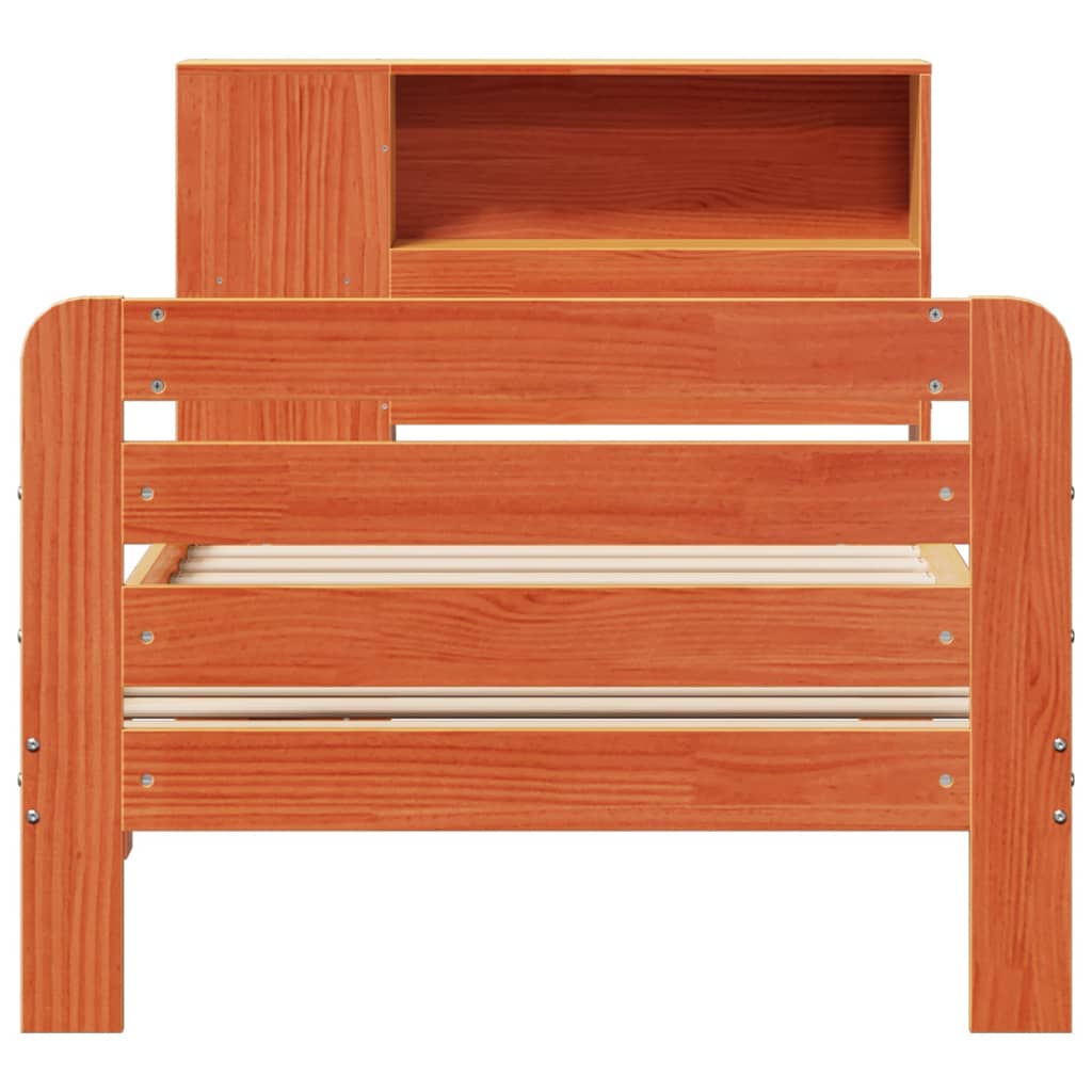 Sengeramme uten madrass voksbrun 75x190 cm heltre furu