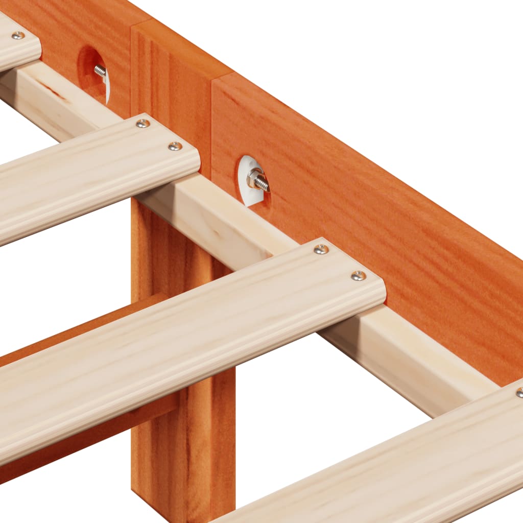 Sengeramme uten madrass voksbrun 75x190 cm heltre furu